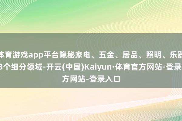 体育游戏app平台隐秘家电、五金、居品、照明、乐器等33个细分领域-开云(中国)Kaiyun·体育官方网站-登录入口