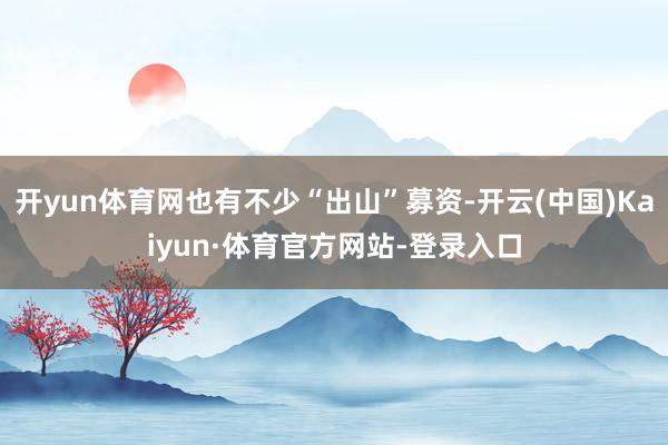 开yun体育网也有不少“出山”募资-开云(中国)Kaiyun·体育官方网站-登录入口